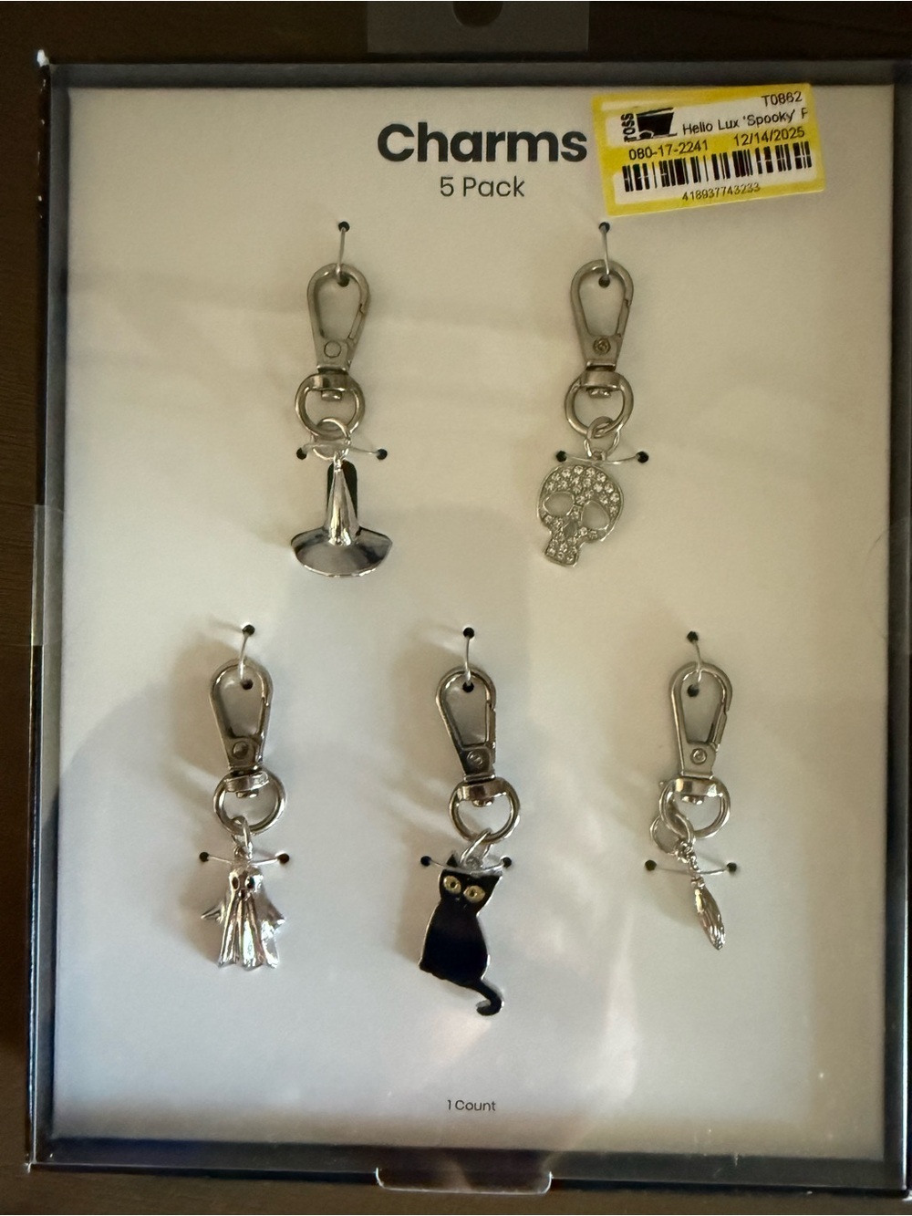 Halloween 5 pack spooky phone charms for wristlet crossbody keychains